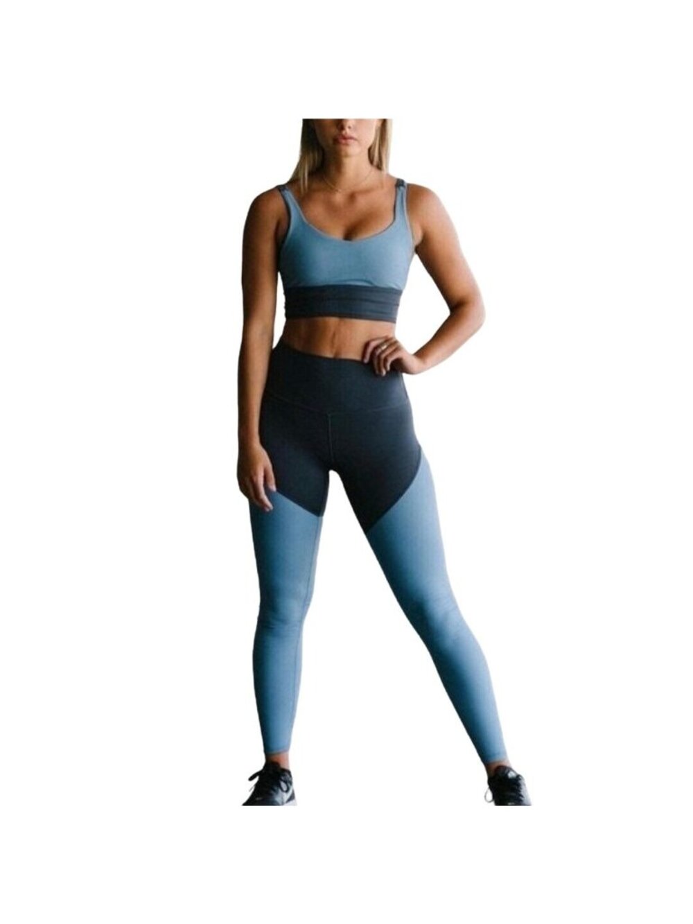ZYIA Leggings XS Active Storm Parallel Luxe Ruched Two Tone Pull On Yoga